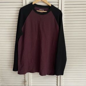 Orvis burgundy long sleeved shirt size large
